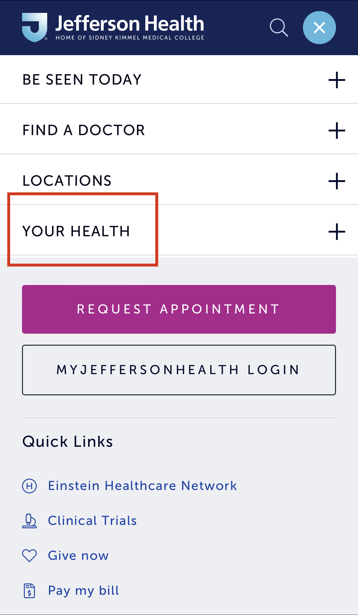 MyJeffersonHealth - Medical Symptom Checker | Jefferson Health